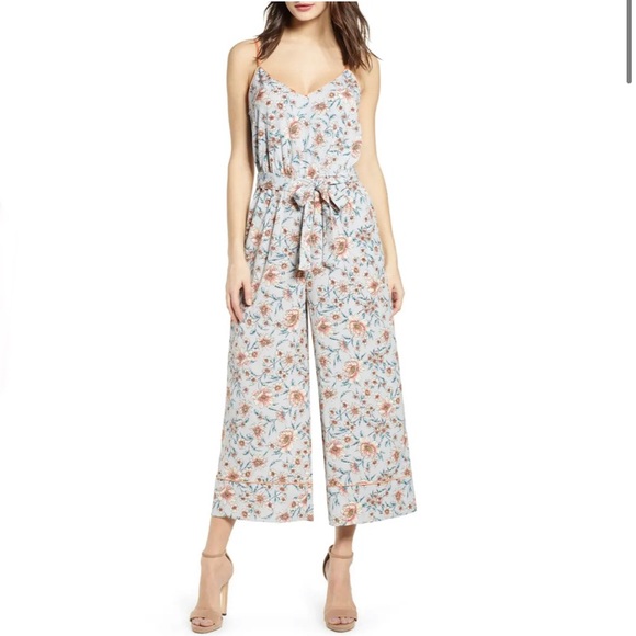 Leith Floral Crop Piped Cami Jumpsuit - Picture 1 of 10